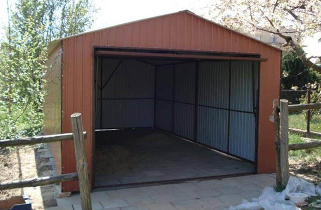 Garaż blaszany 3,5x6m brązowy