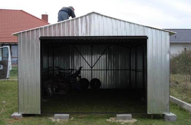 Garaż metalowy, blaszany dwuspadowy 4x6m